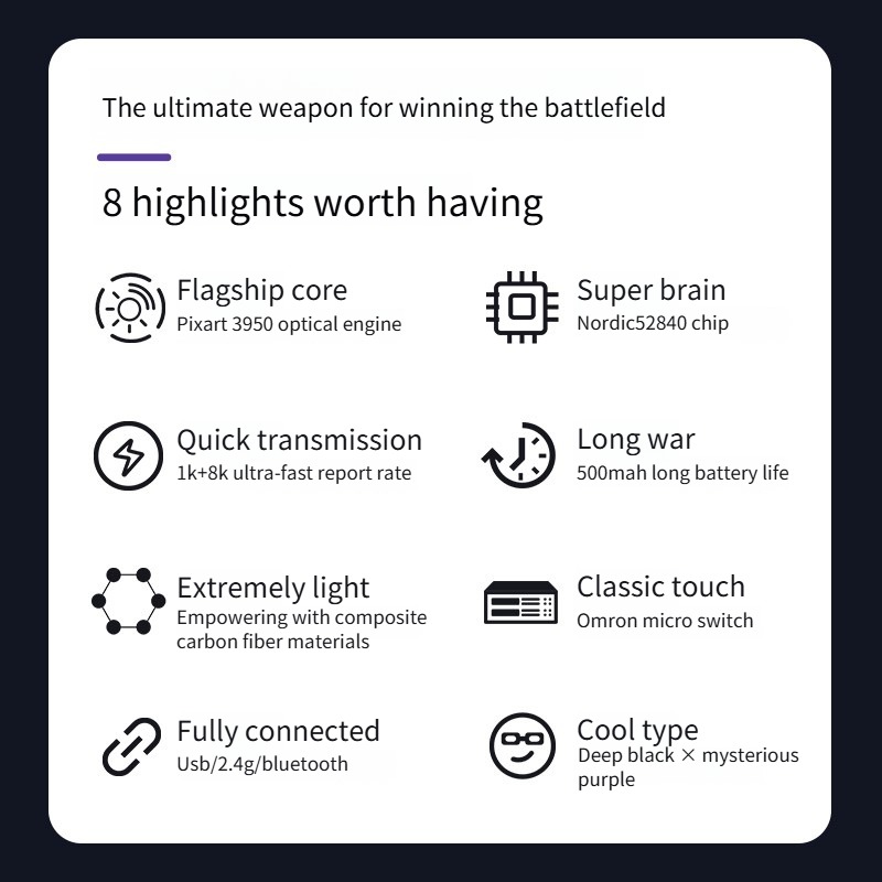 Ultra Lightweight IPI Qi Pro Wireless Gaming Mouse - 42000 DPI