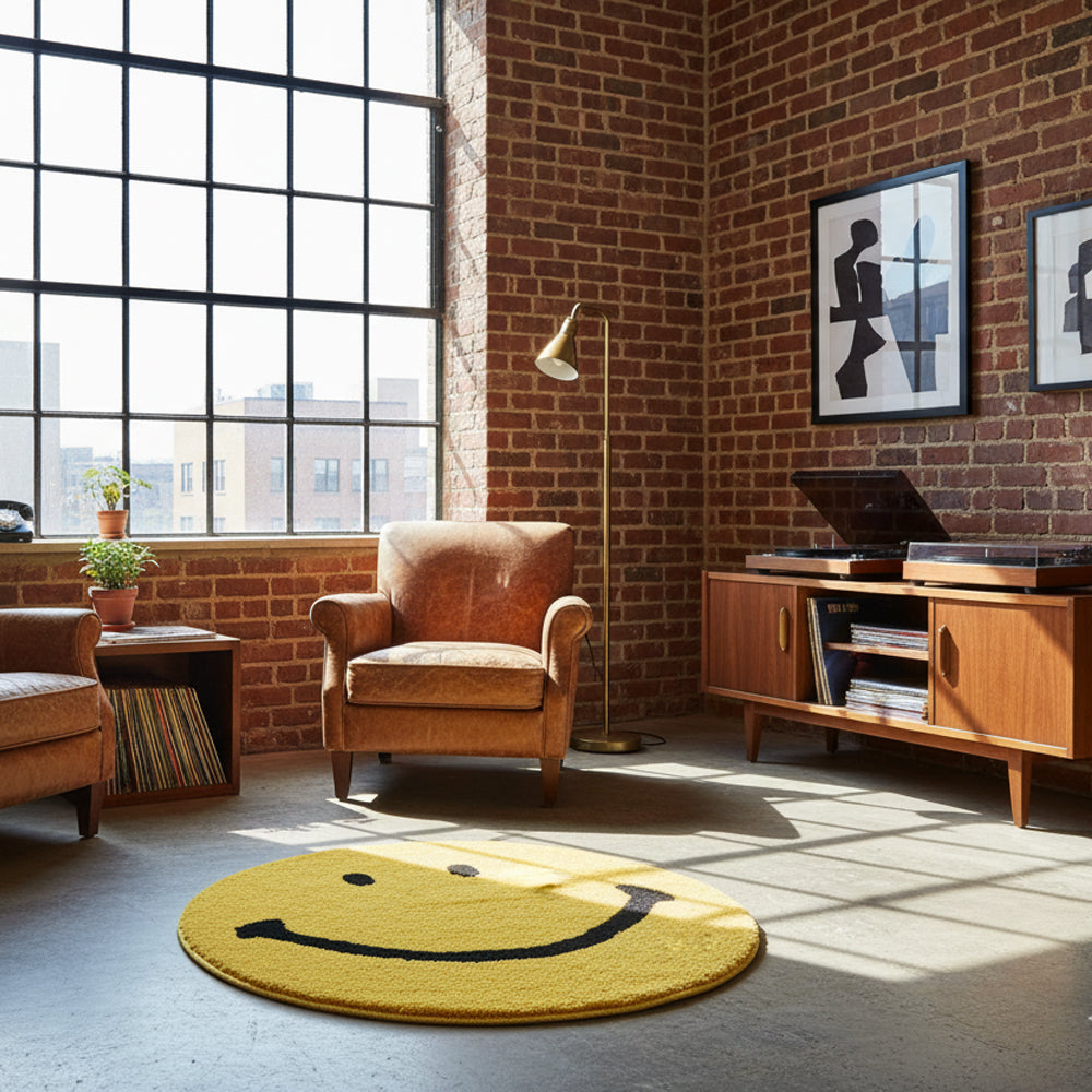 MIYOSHI RUG x SECOND LAB. SMILEY FACE RUG – secondlab