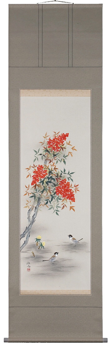 楽天市場】【掛け軸・掛軸】辰本青花『菖蒲』日本画□表装済み・新品