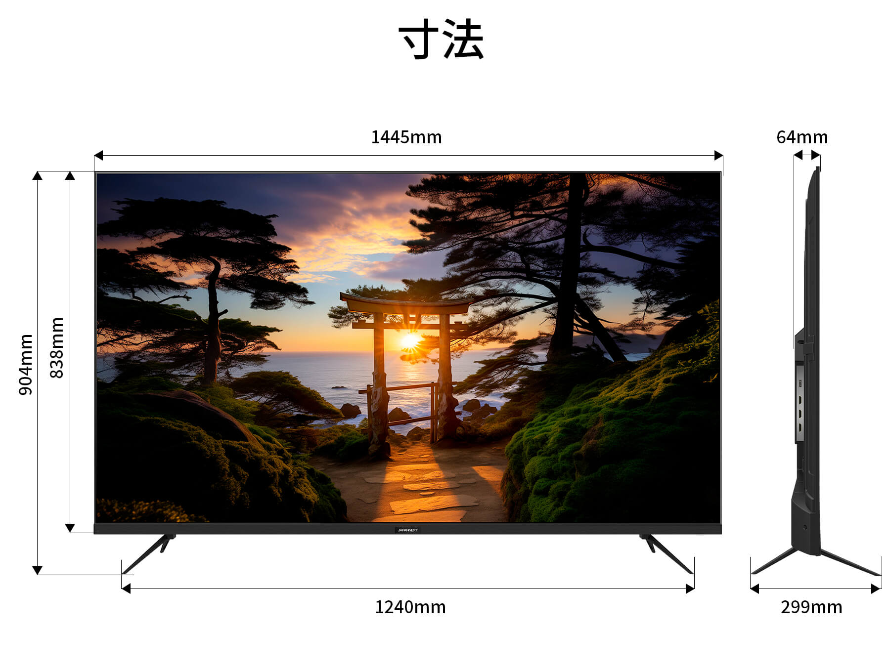 JAPANNEXT（ジャパンネクスト） JAPANNEXT 65インチ VAパネル搭載 4K