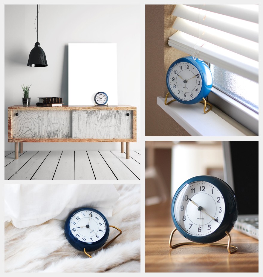 限定色ブルー【AJクロック 43678】STATION ステーション 110mm TABLE