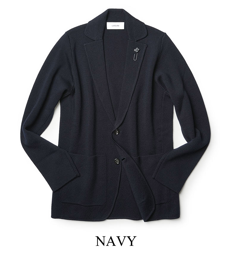 LARDINI（ラルディーニ） ニットジャケット ウール シングル 12ゲージ