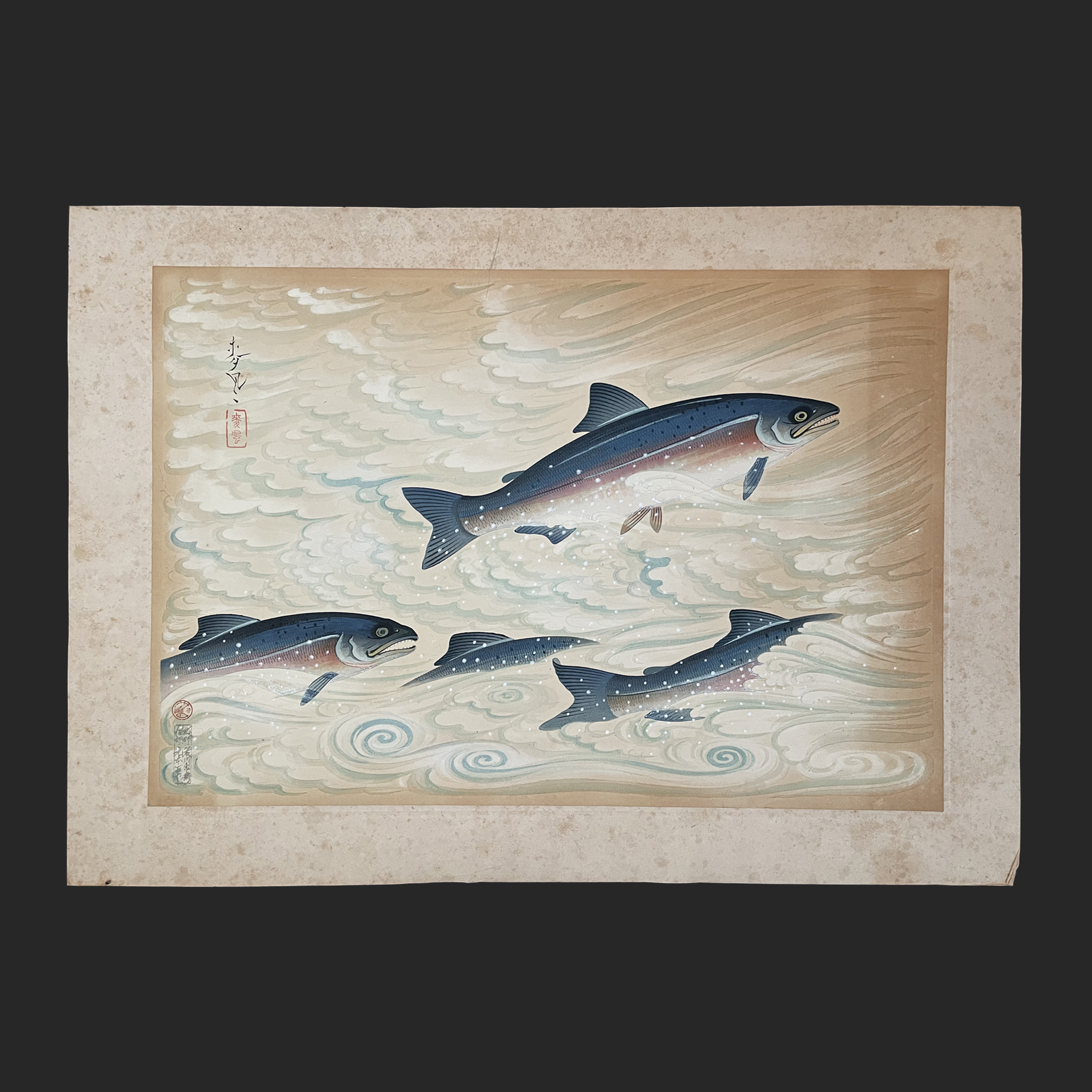 大野 麦風 ONO Bakufu 大日本魚類画集より「サケ」 | 新版画通販専門店