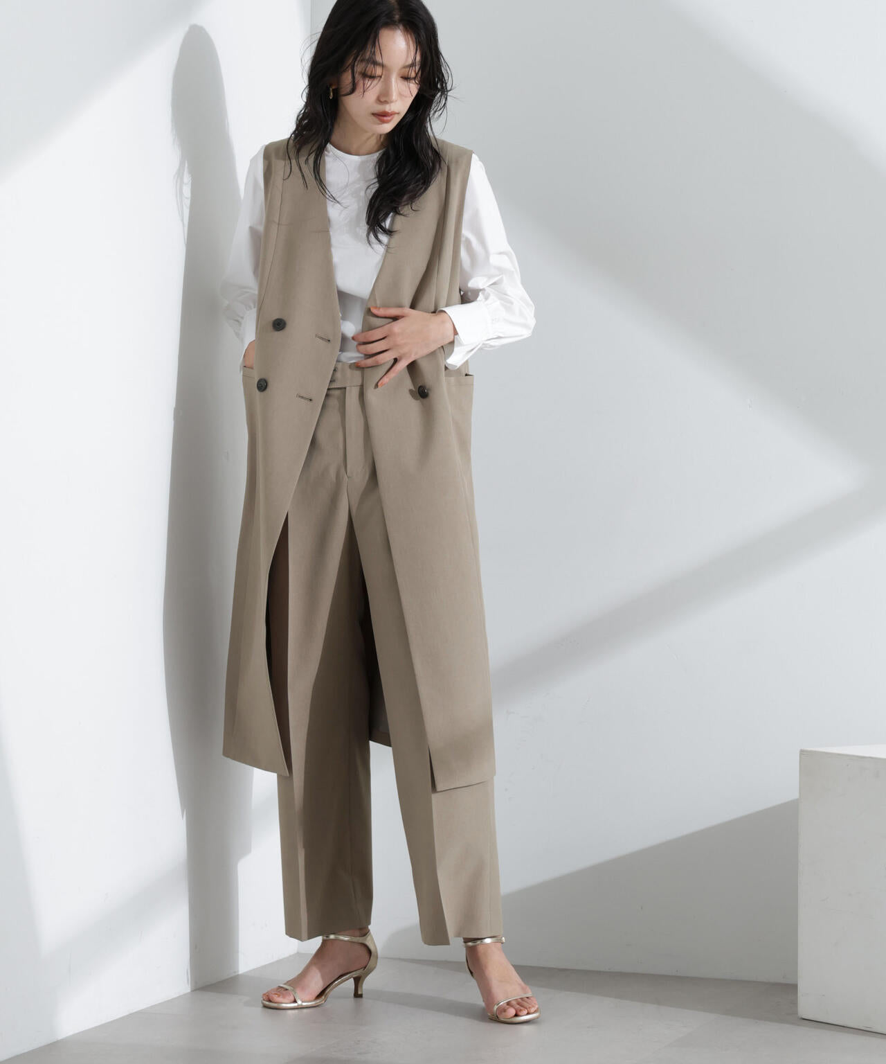 ライトファンクション タック セミワイド パンツ( セットアップ 可)