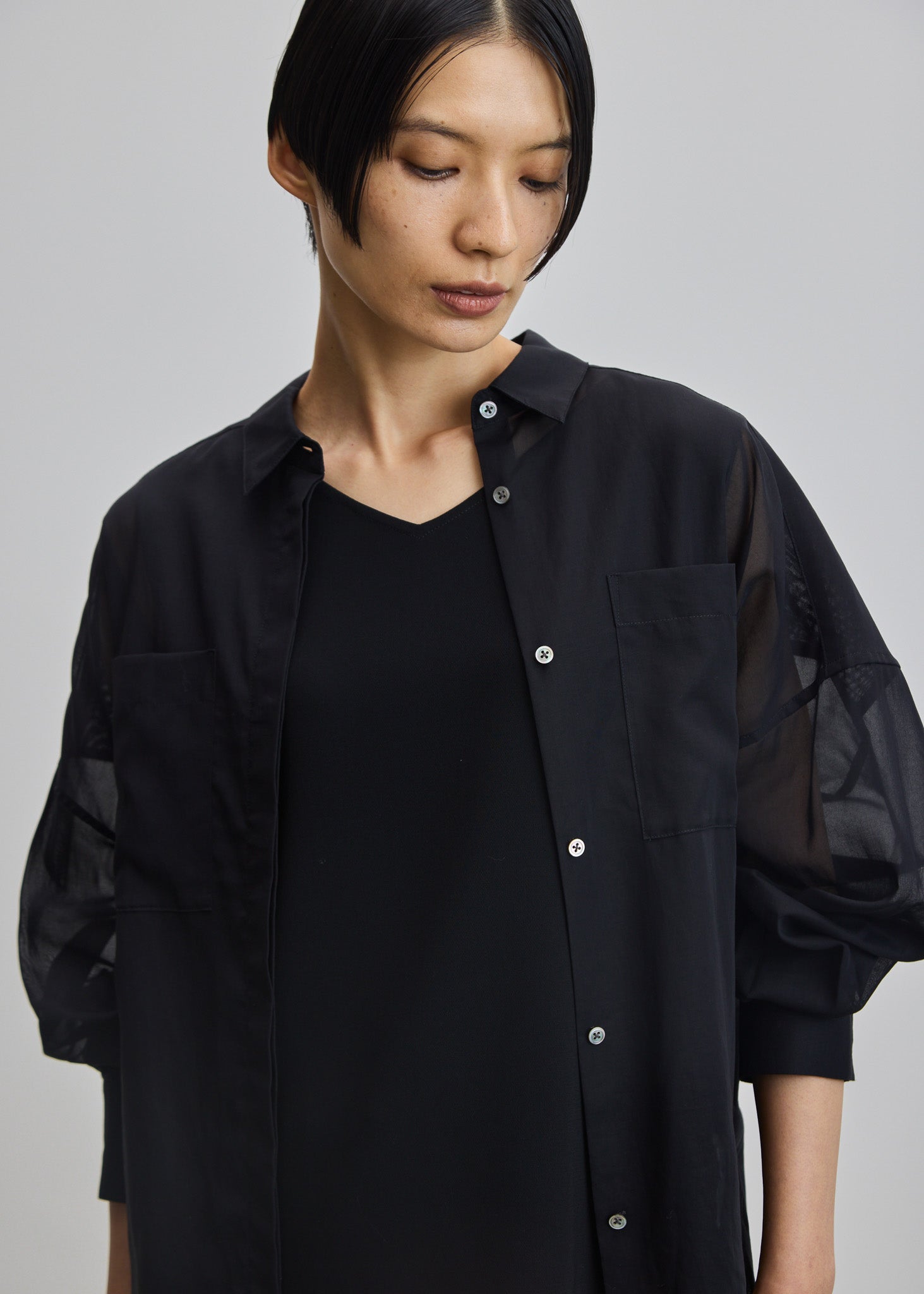 オーガニックコットンシアーシャツ - SOÉJU online store｜上質な大人