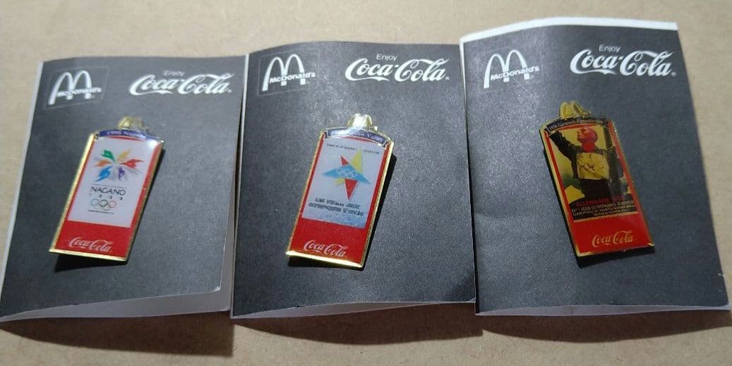 Coca-Cola マクドナルドコラボ オリンピックピンバッジ 3個セット