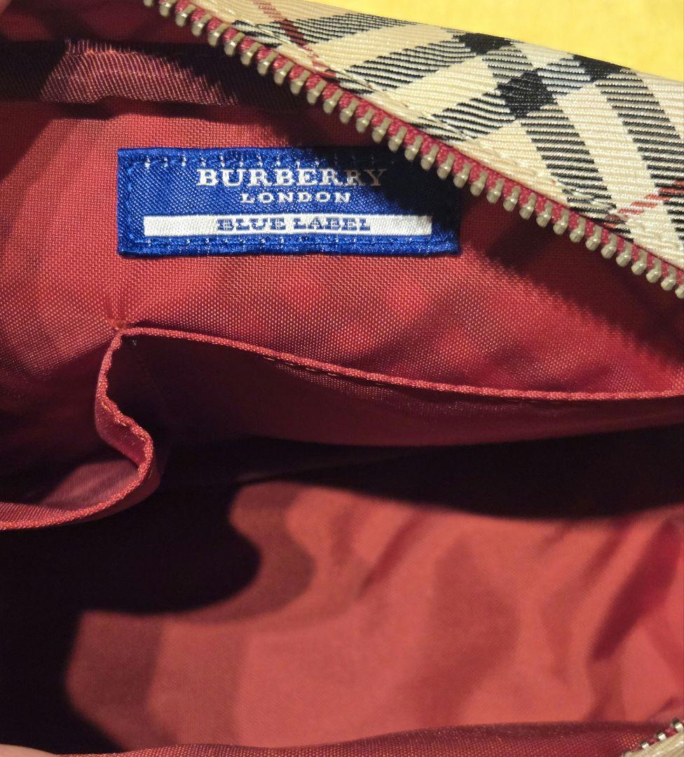 美品 バーバリー・ブルーレーベル チェック ショルダーバッグ 赤 レア