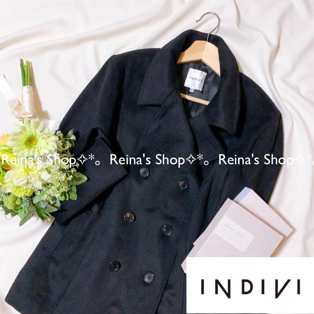 INDIVI♡大きめサイズ肌触り抜群大人綺麗めコート INDIVI（インディヴィ） トレンチコート コート 「ウール」トレンチ風