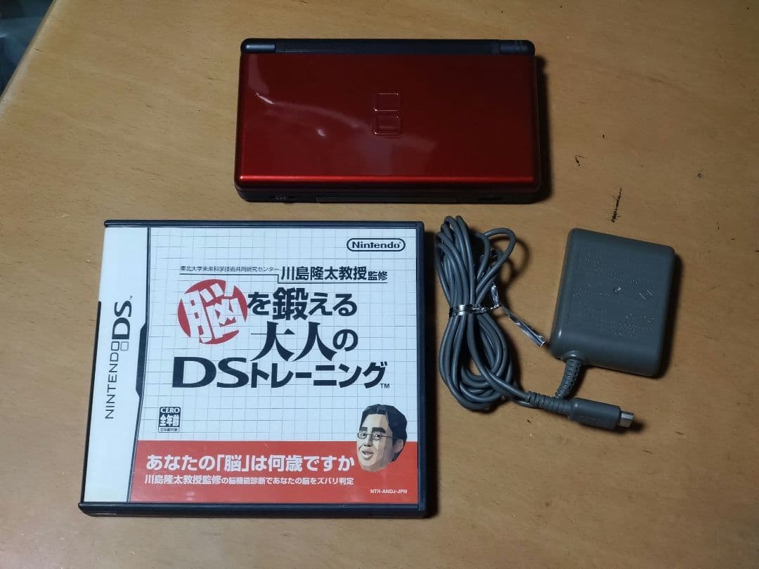 Nintendo DS Lite クリムゾンブラック 動作確認済 充電器、脳トレ