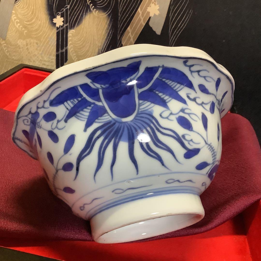 古伊万里 希少 染付 梟 フクロウ 瓢箪 盃洗 鉢皿 江戸 輪島塗・李朝