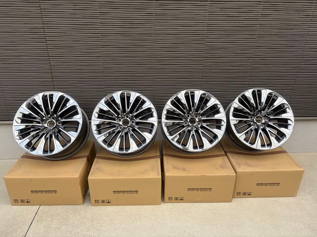 【人気】レクサス50LS 純正オプションホイール　20インチ　4本セット 新車外し☆レクサス LS ハイパー クロム メタリック 純正 OP ホイール