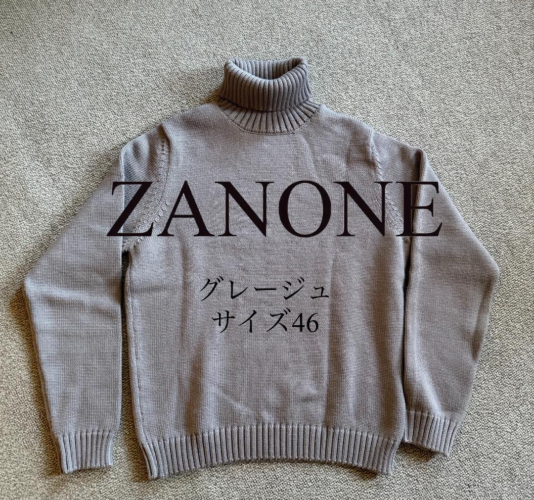 ZANONE ミドルゲージ5Gタートルネック グレージュ 46 ZANONE / ザノーネ】 Turtle Neck Sweater タートルネックセーター