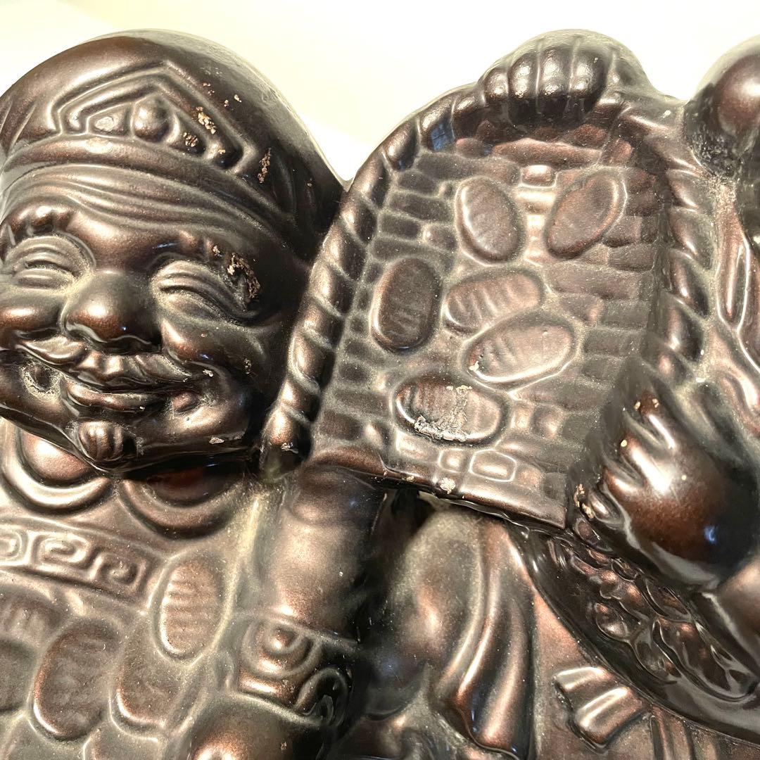 縁起置物 寿光作 七福神 恵比寿様 大黒天 陶器製 高さ31 幅29cm - メルカリ