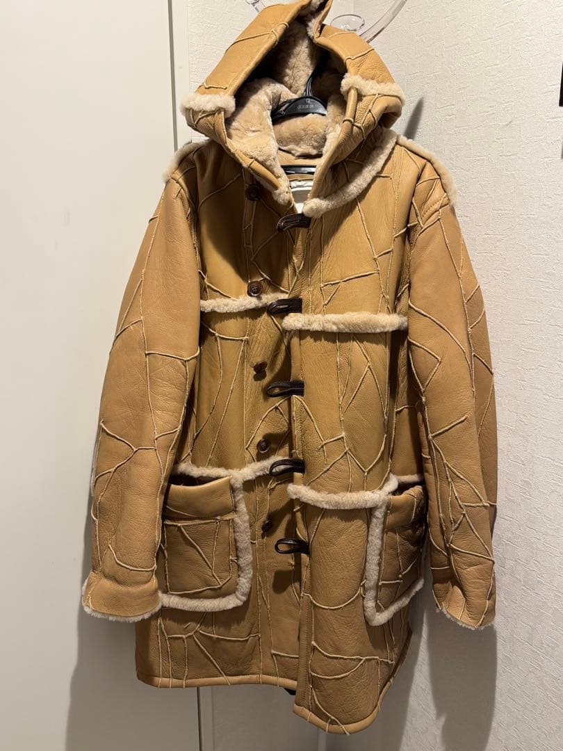 EQUALAND ベージュ ダッフルコート ムートン リアルマッコイズ MJ21123 ムートン ダッフルコート ベージュ