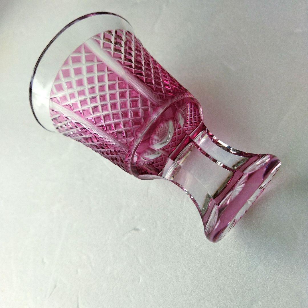 ミ*メ様 【未使用　長期保管品】復元薩摩切子　金継　脚付杯　色被せ切子　紗綾高杯