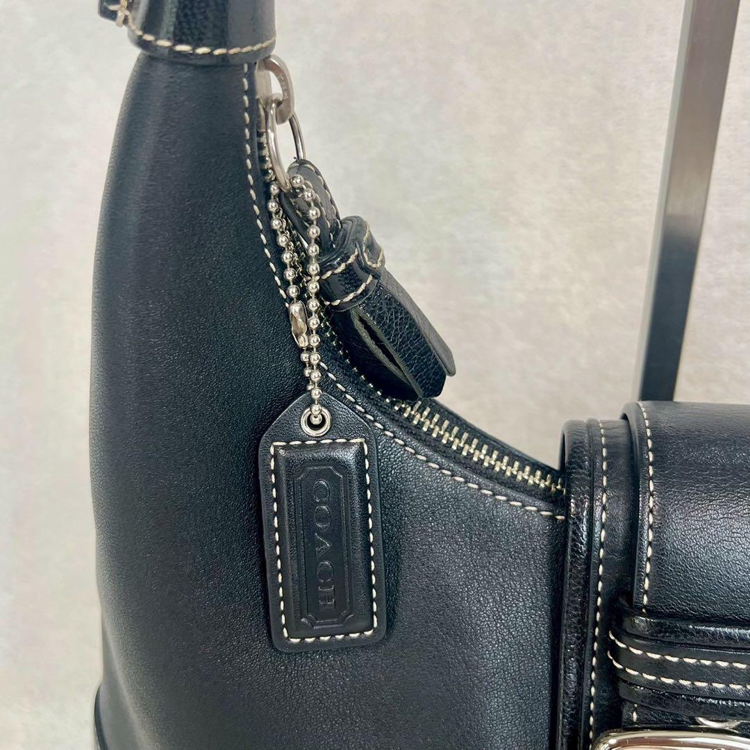 極美品✨】コーチ レザー ワンショルダー 黒 ロゴタグ7463 ソーホーの