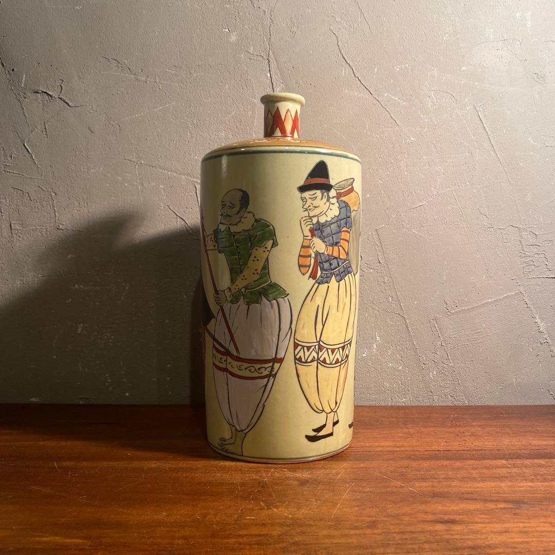 有田焼 円左エ門 南蛮人図 丸瓶 置物オブジェ 花瓶 徳利 金彩 - メルカリ