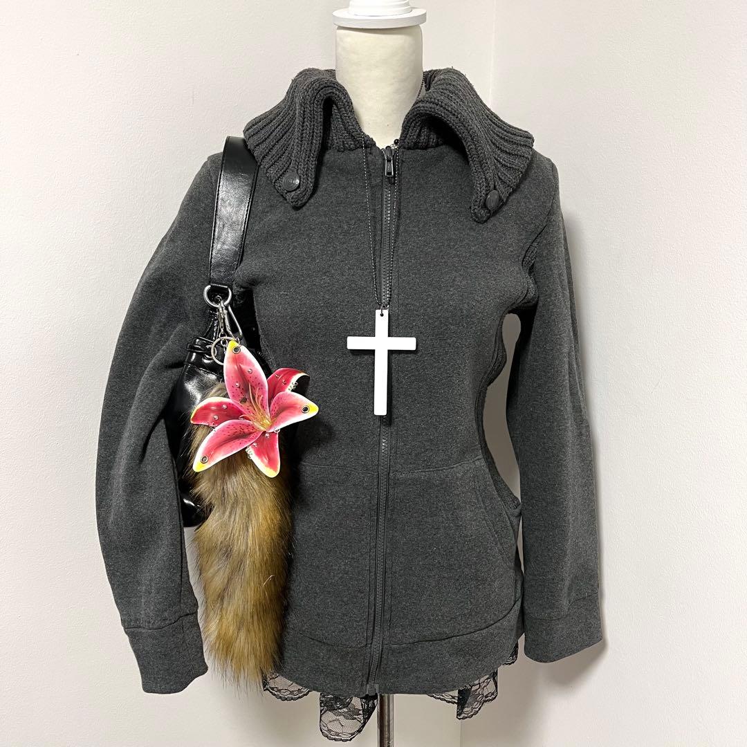 Y2K グランジ ハイネック ダークコア ジャケット 地雷系 V系 ギャル