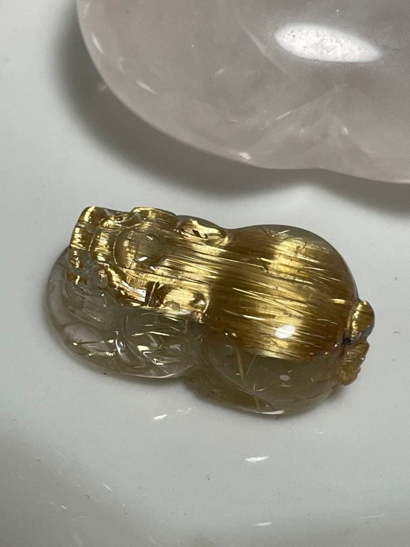 最終価格！ルチル　貔貅 最終価格！ルチル 貔貅 水晶彫刻 貔貅（ヒキュウ） （ルチルクォーツ