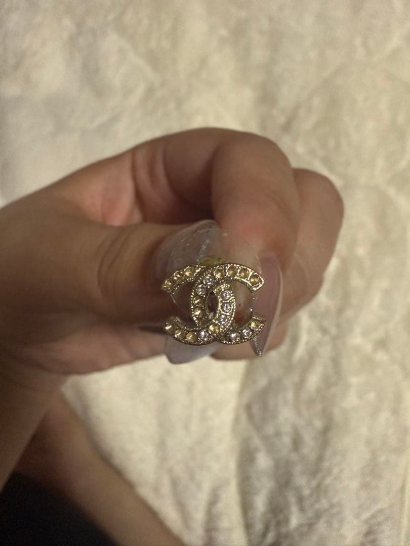 シャネルピアス(片耳) CHANEL(シャネル) ココマークラインストーンピアス/片耳ピアス