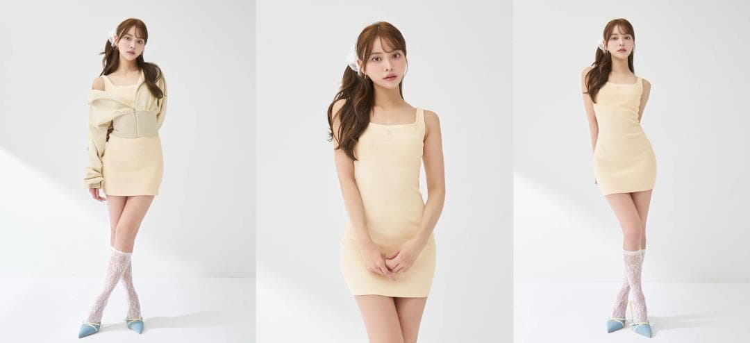 ダーリッチ darich シェイプリブカットミニワンピース ピンク FREE