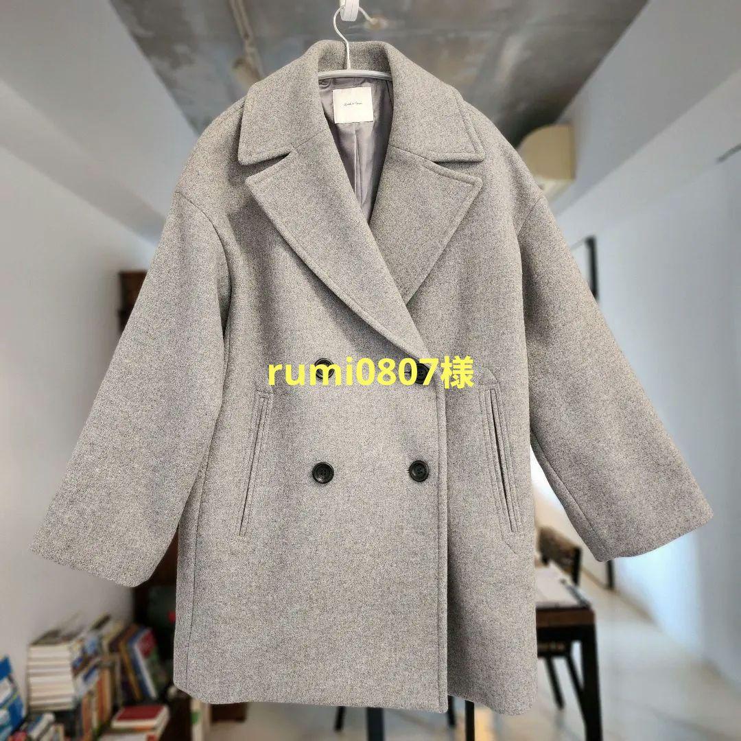 スピックアンドスパン Wメルトン Pコート グレー 36 Spick & Span（スピックアンドスパン）の「WメルトンPコート