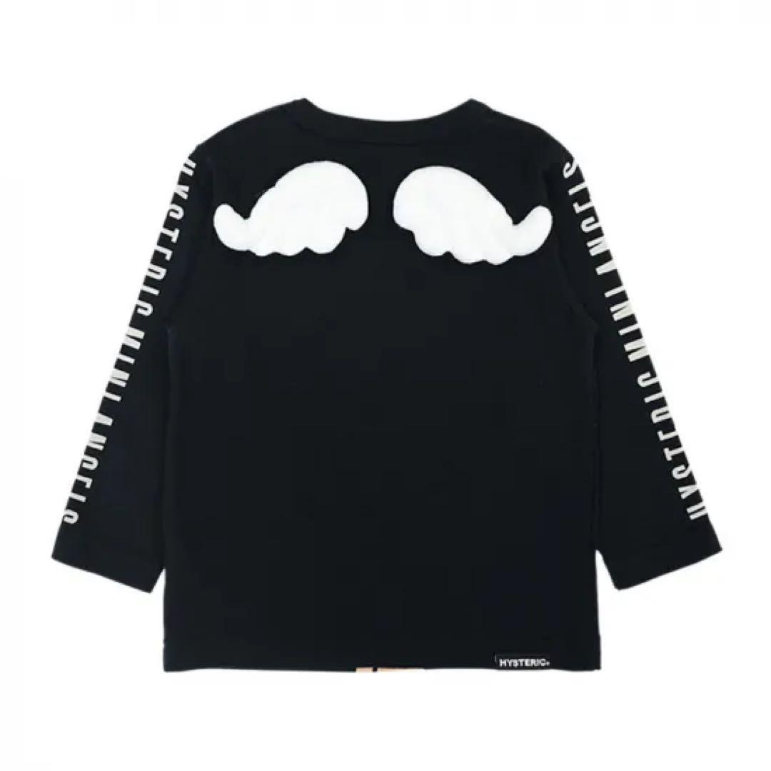MY FIRST HYSTERIC ANGEL MINI 羽付き長袖Tシャツ　黒 HYSTERIC MINI（ヒステリックミニ） tシャツ MY FIRST HYSTERIC ANGEL
