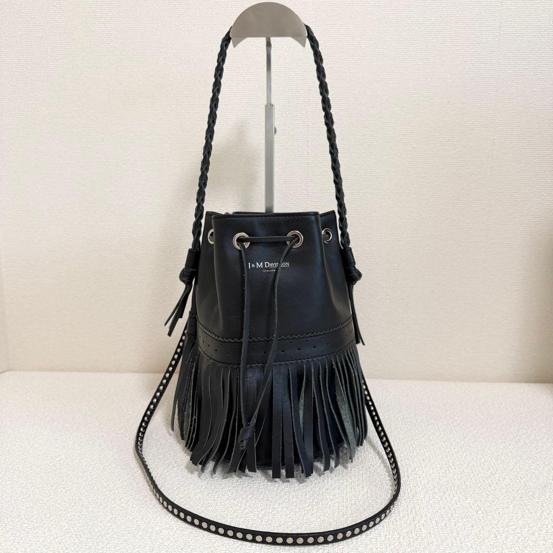 J&M Davidson 限定スタッズカーニバルフリンジ ショルダーバッグ 黒