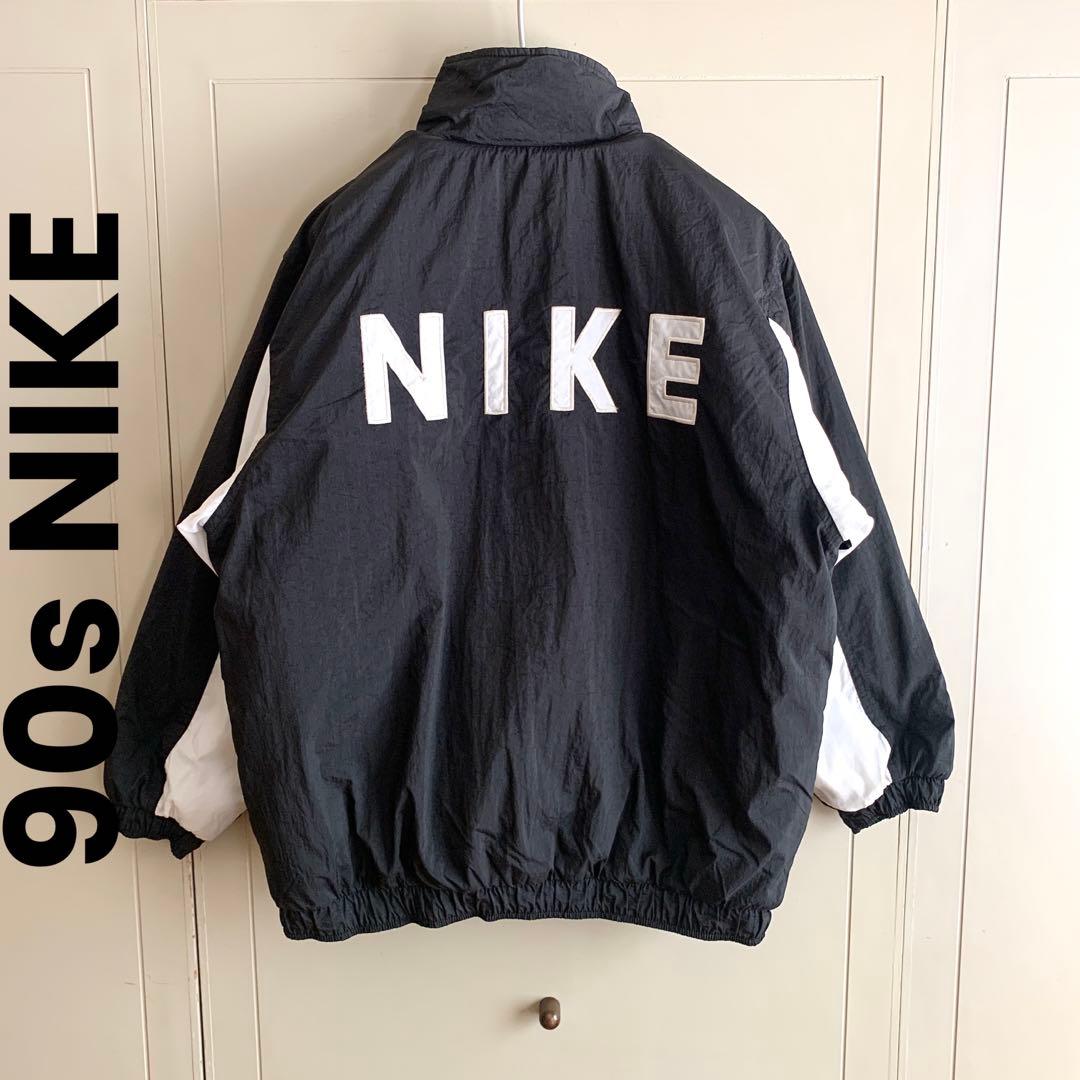 90s NIKE ナイキ ビッグロゴ 中綿 リバーシブル ナイロンジャケット