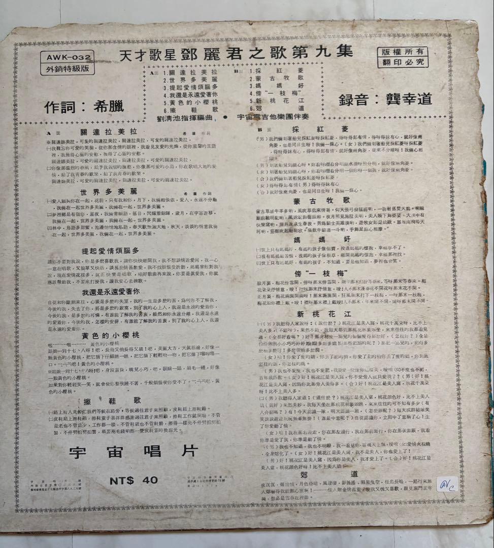 テレサテン 鄧麗君第九集 AWK-032 レコード - メルカリ