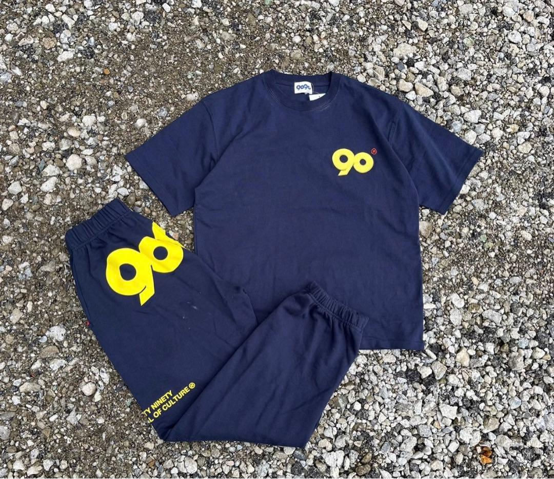 9090 セットアップ 90 Logo Tee Set-Up ネイビー - メルカリ