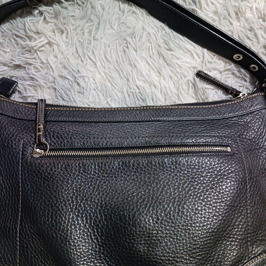 極美品✨コーチ F12323 ワンショルダーバッグ シボ革 レザー 黒 A4