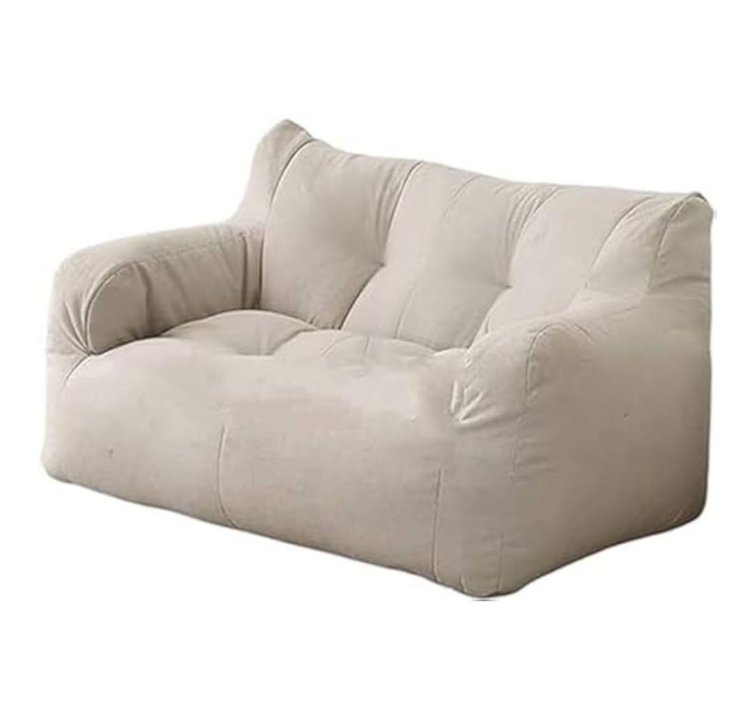 【nknh Y】ホワイト2人掛けビーズソファ LOOSY 2人掛けビーズソファ 付替カバー Ivory｜2人用ソファ おしゃれ