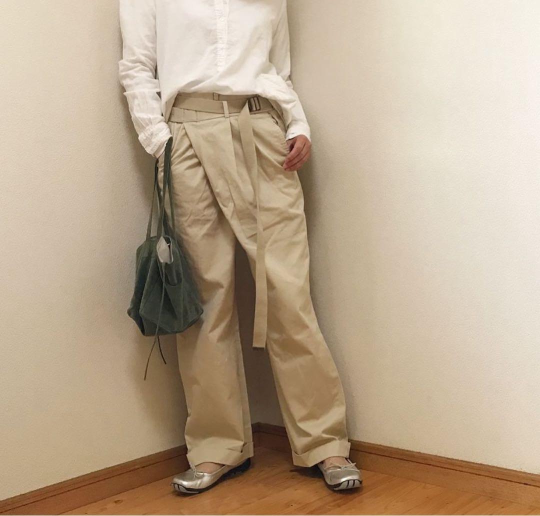 MAISON EUREKA ベージュ ワイドパンツ - メルカリ