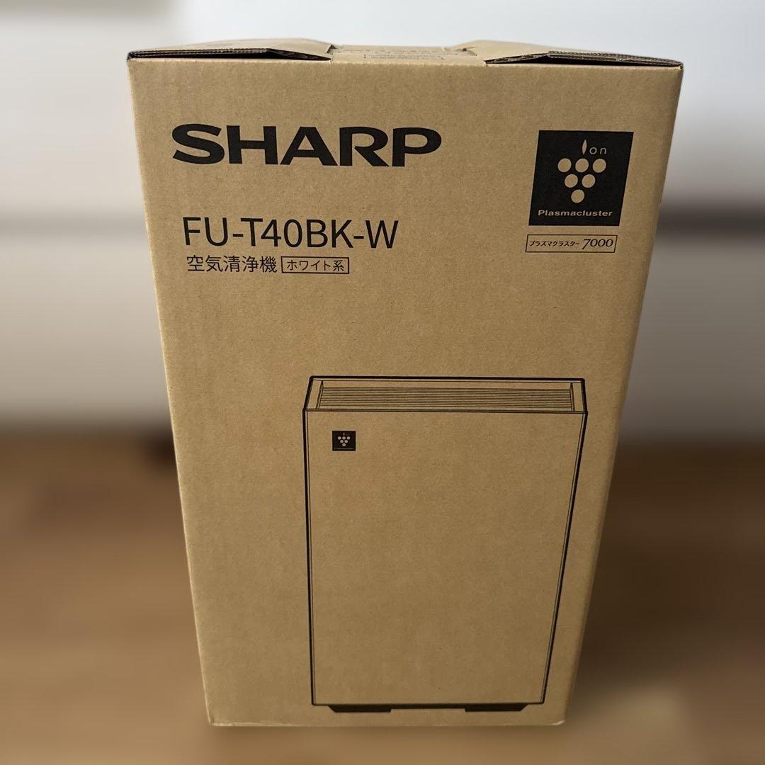 【新品未使用】SHARP 空気清浄機　ホワイト系　FU-T40BK-W 空気清浄機 ホワイト系 FU-T40BK-W [適用畳数：18畳 /PM2.5対応] SHARP