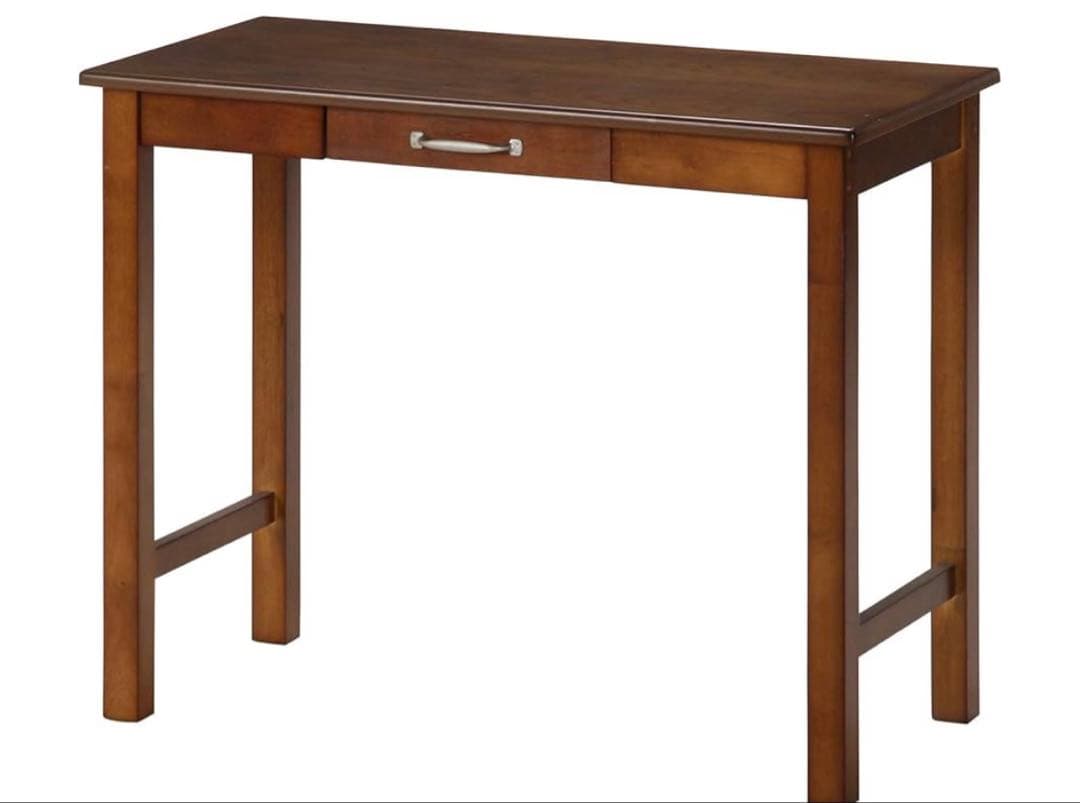 ブラウンのシンプルパソコンデスク　アンティーク風 EZBO ワークデスク 幅80cm ワイヤーデスク 工具不要 （ 組立簡単