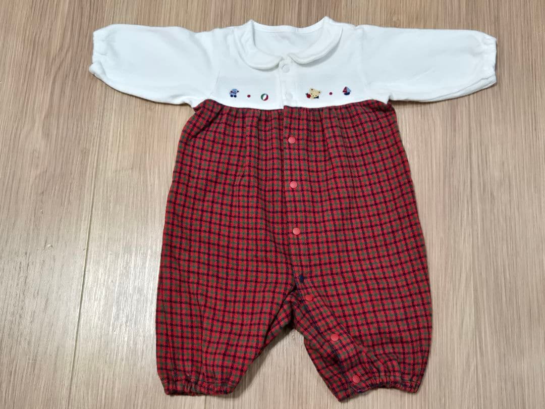 2着　ファミリア　ロンパース　50~60cm ファミリア ツーウェイオール ロンパース 50-60 くま刺繍 - メルカリ