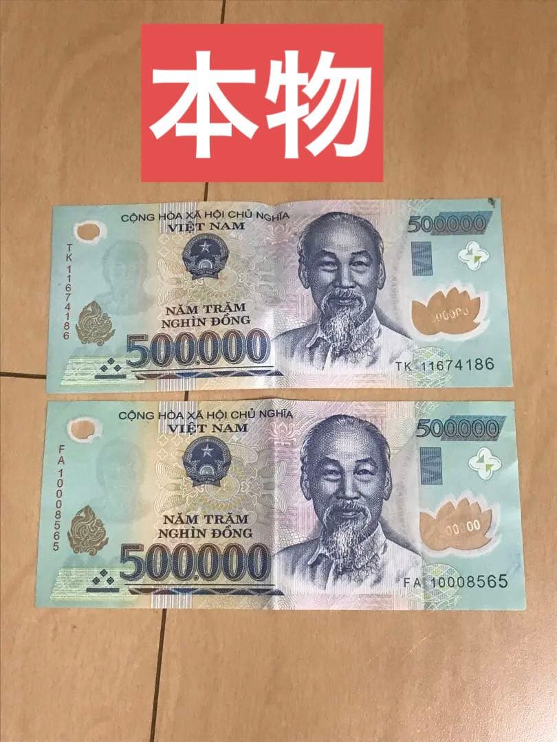 ベトナムドン ベトナム紙幣　ベトナムお金　50万ドン ベトナム ドン 50万ドン紙幣 2枚｜Yahoo!フリマ（旧PayPayフリマ）