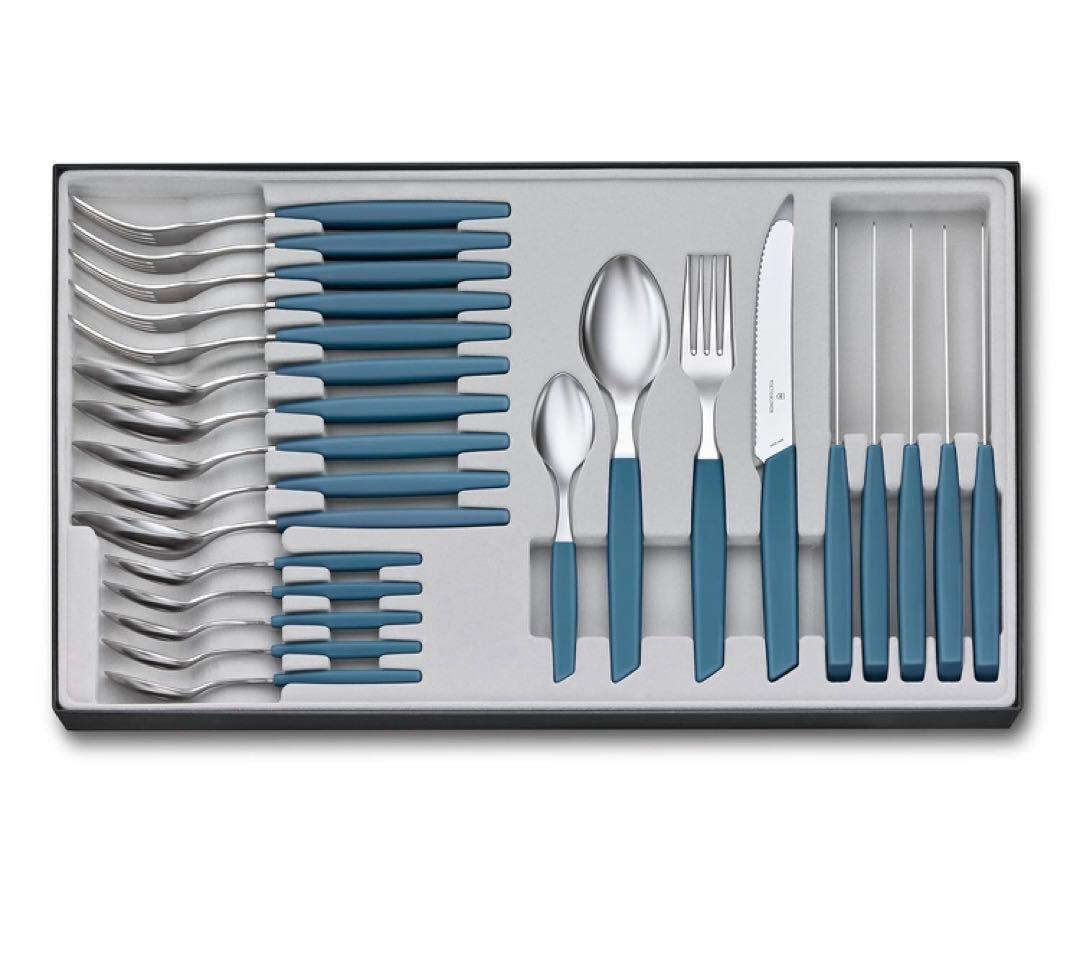 ビクトリノックス　カトラリーセット フォーク&ステーキナイフ&スプーン24本 楽天市場】ビクトリノックス 公式 VICTORINOX スイスモダン テーブル