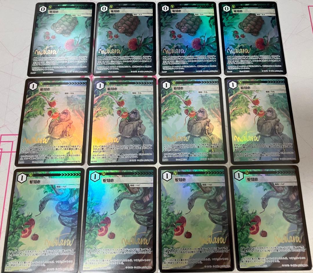 アニマルカードゲーム 亀知恵 蛇知恵 猿知恵 PR12枚セット ユキデッキ 商品検索 | ドラゴンスター | アニマルカードゲーム