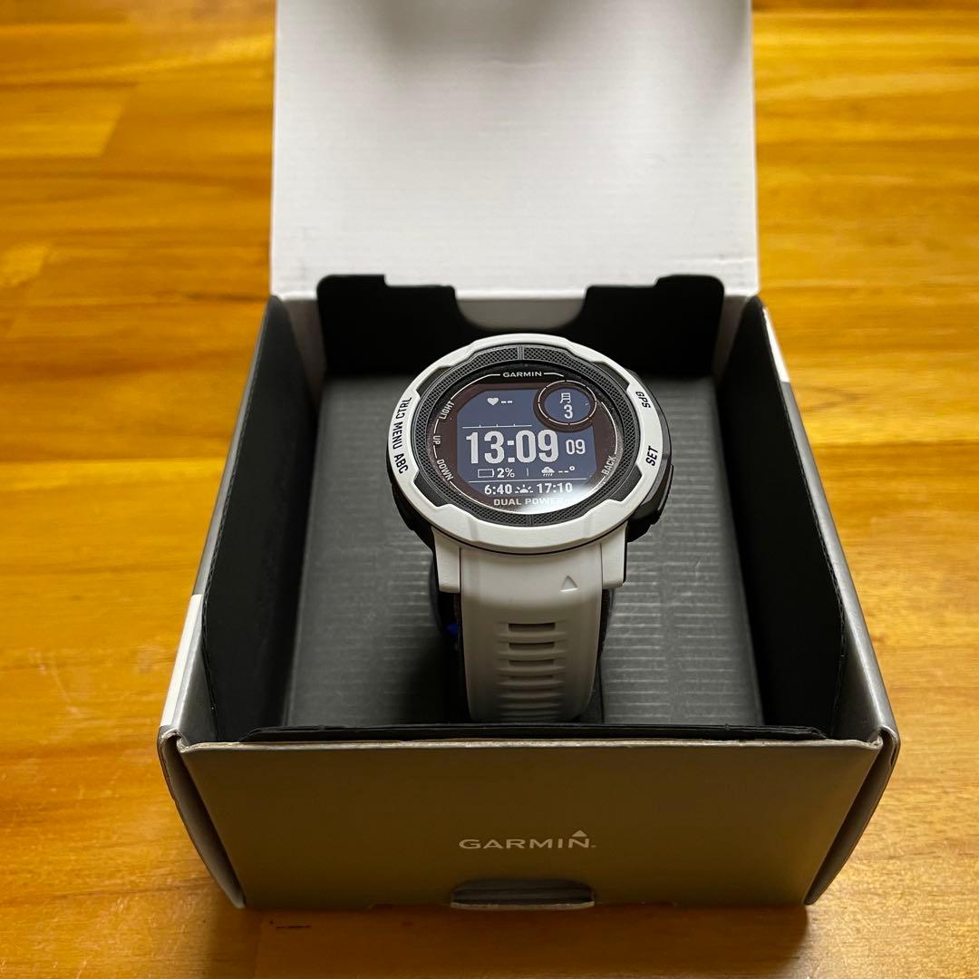 【ほぼ未使用】GARMIN INSTINCT 2 DUAL POWER Garmin Instinct 2X Solar GPS Smartwatch with Rugged Moss Design