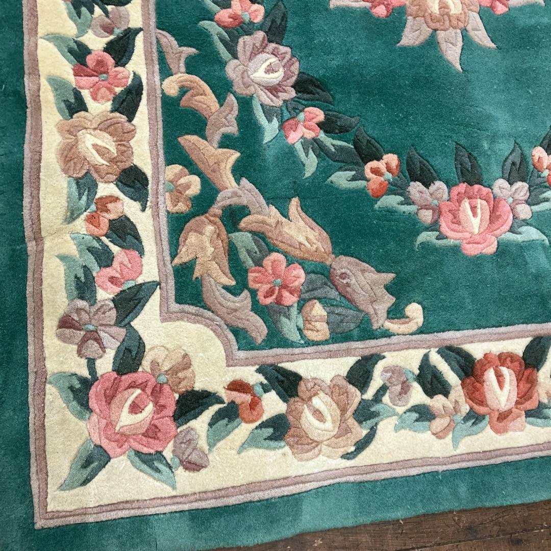 中国段通 花柄 カーペット織物 絨毯 じゅうたん ラグ マット 敷物