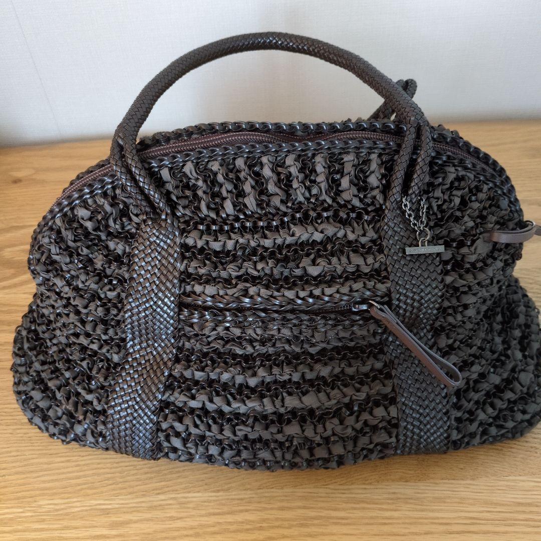 専用！ アンテプリマ 超美品 濃茶ワイヤーxリボンのハンドバッグ ANTEPRIMA（アンテプリマ） ワイヤーバッグ リボン 2WAY ハンドバッグ