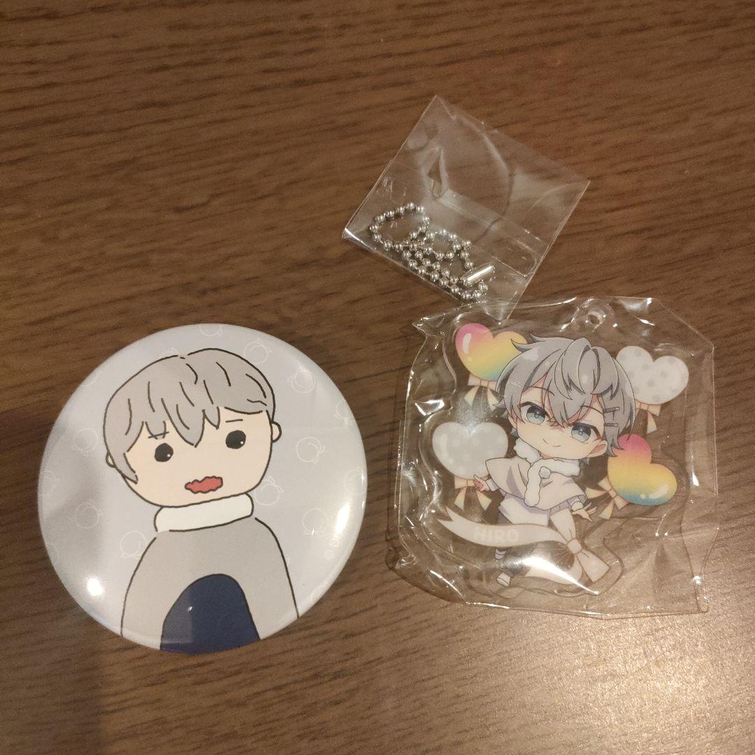 カラフルピーチ ヒロくん 直筆缶バッチ プピパアクリルキーホルダー