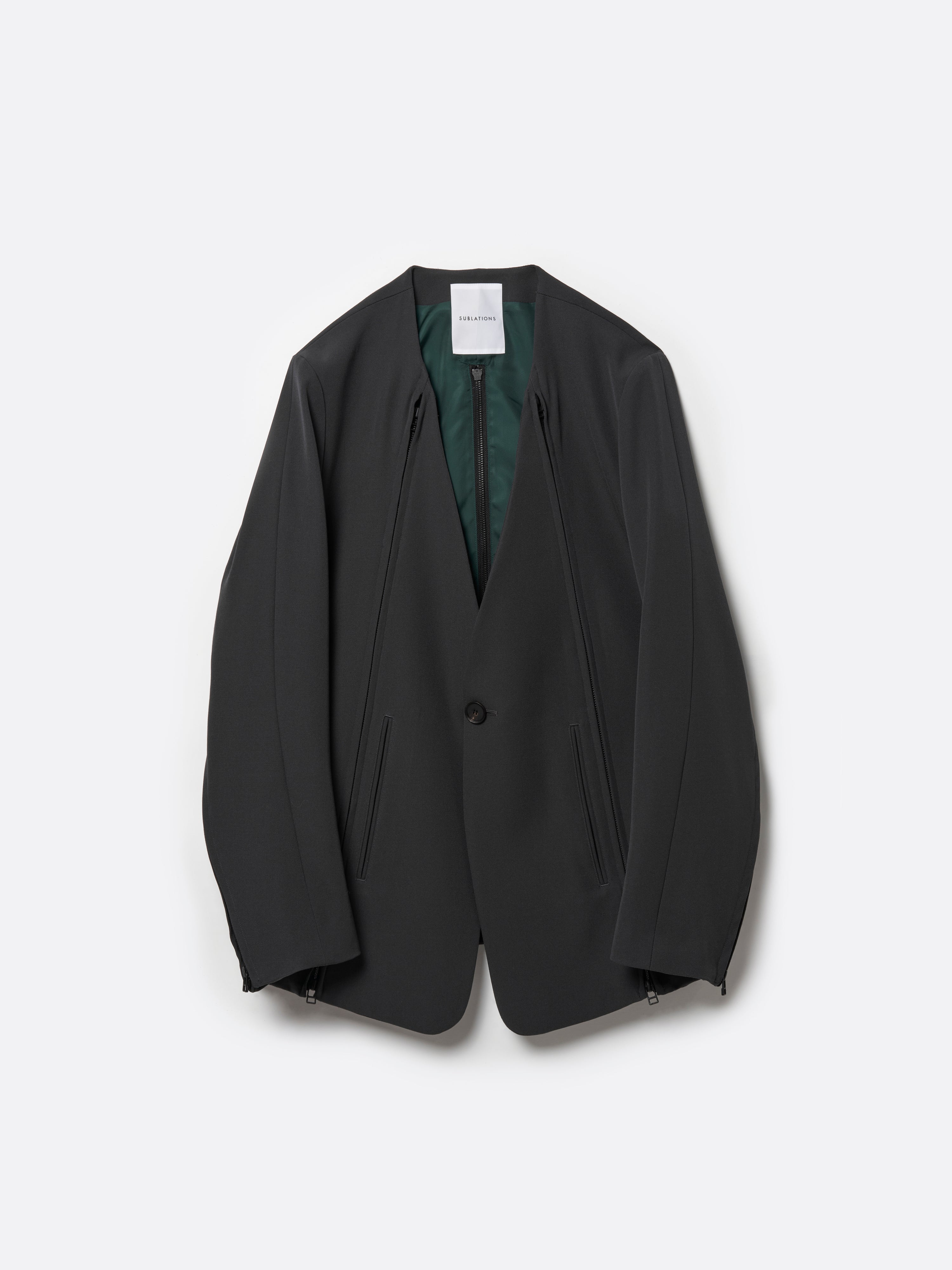 HEAVY WOOL NO COLLAR PRISONER JACKET .12【SLATE GREY】 – SUBLATIONS