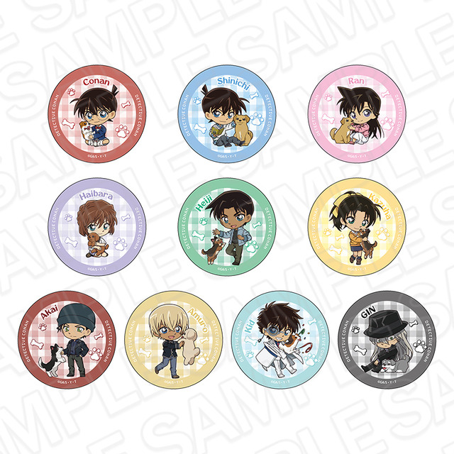 名探偵コナン」安室透、赤井秀一、ジンも犬と戯れ～♪ 缶バッジや