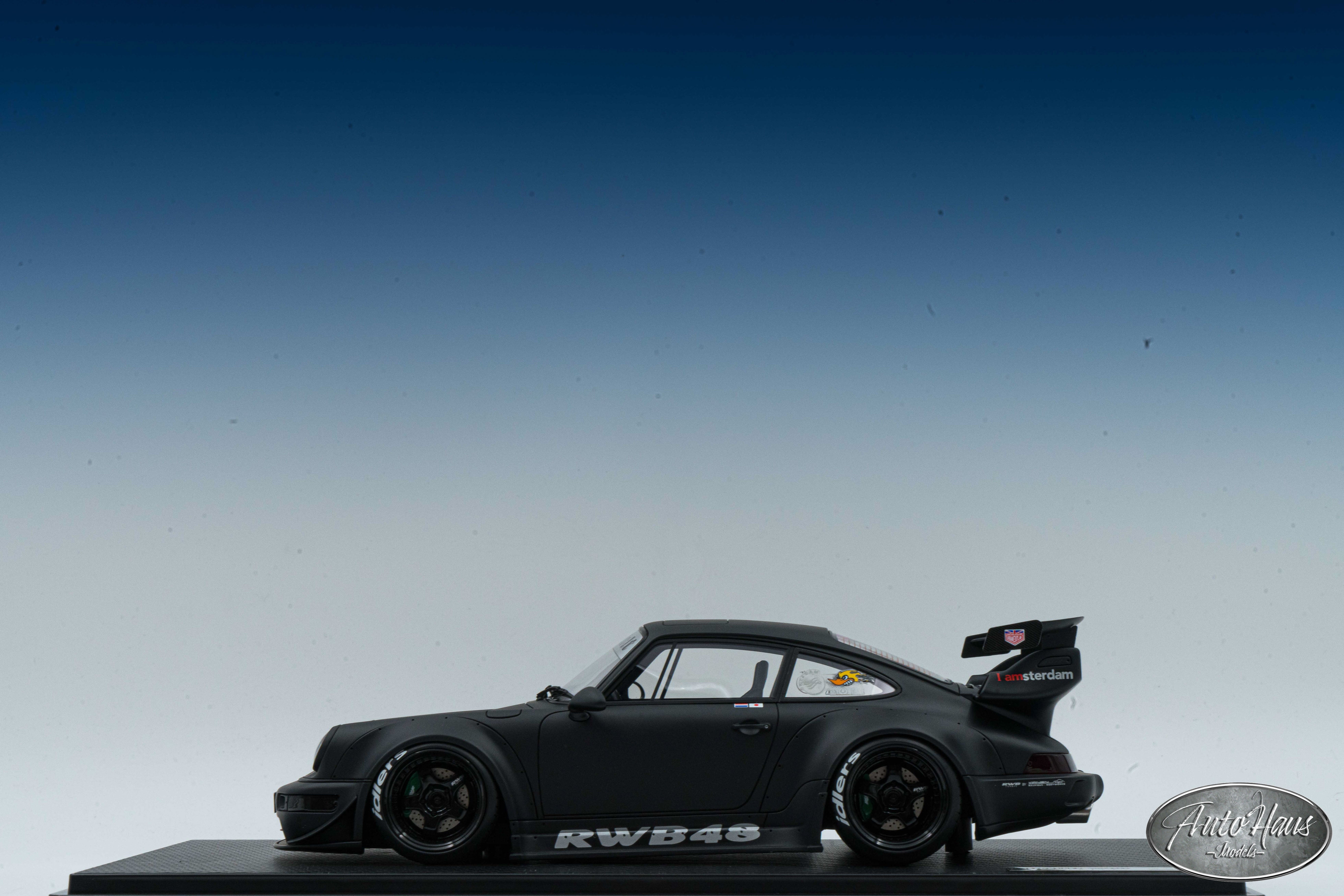 1/18 Ignition Model RWB Porsche 911 (964) Matt Black – AutoHaus Models