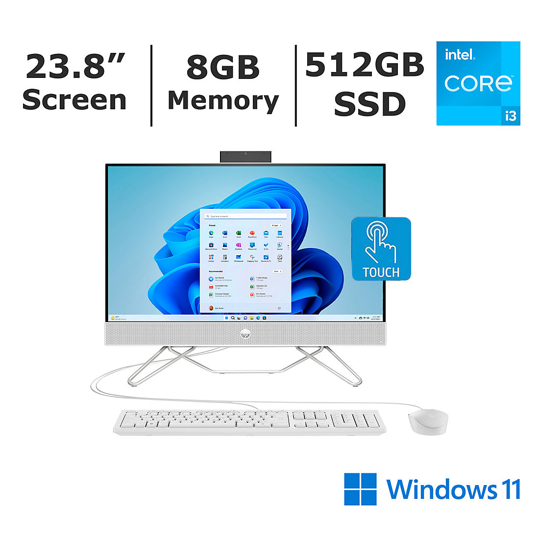HP 23.8” FHD All-in-One Touchscreen Desktop | BJ's Wholesale Club