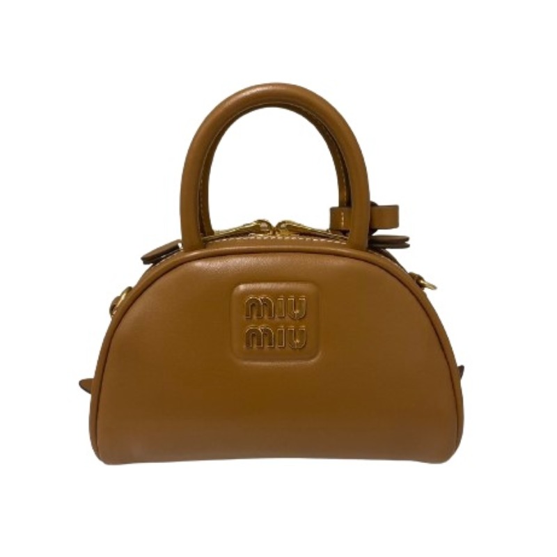 ミュウミュウ カーフレザー ミニ ボストンバッグ 5BP085｜ブランド買取