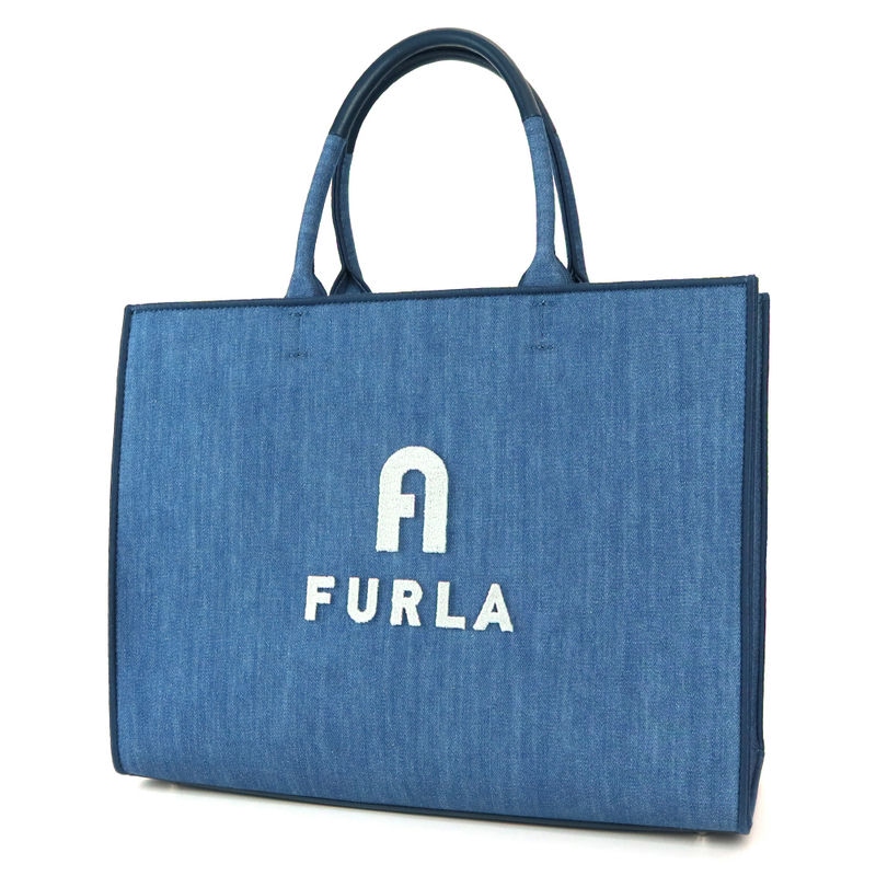 FURLA デニム素材ダークブルー2Wayバケツバッグ FURLA（フルラ